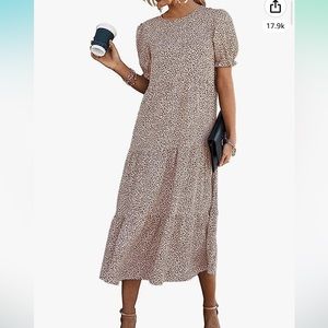 NWT women’s pullover midi, bohemian style, animal print dress.